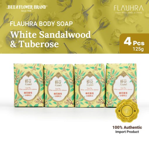 Flauhra Import Bar Soap White Sandalwood and Tuberose 125 gr (4 pcs)