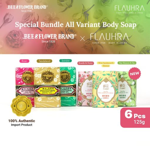 Flauhra x Bee Flower Bar Soap Mix Bundle All Variant 125 gr (6 pcs)